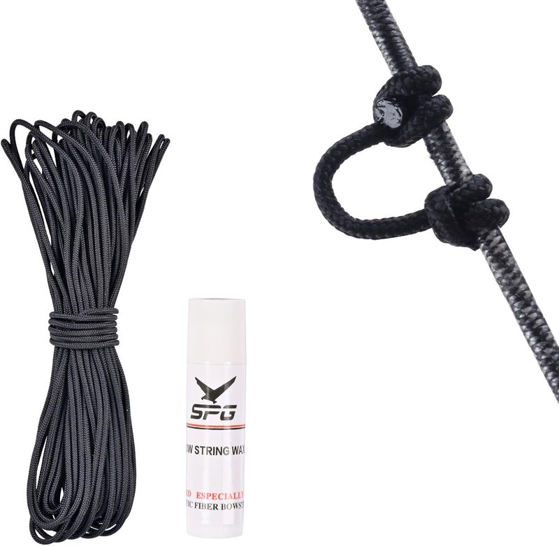 SP.G 59ft D Loop Material - Tear and Durable - Archery D Loop String for Compound Bow Withstand 200lbs Bow Release D Loop String with Bow String Wax Bowstring Maintenance Tools - Image 1